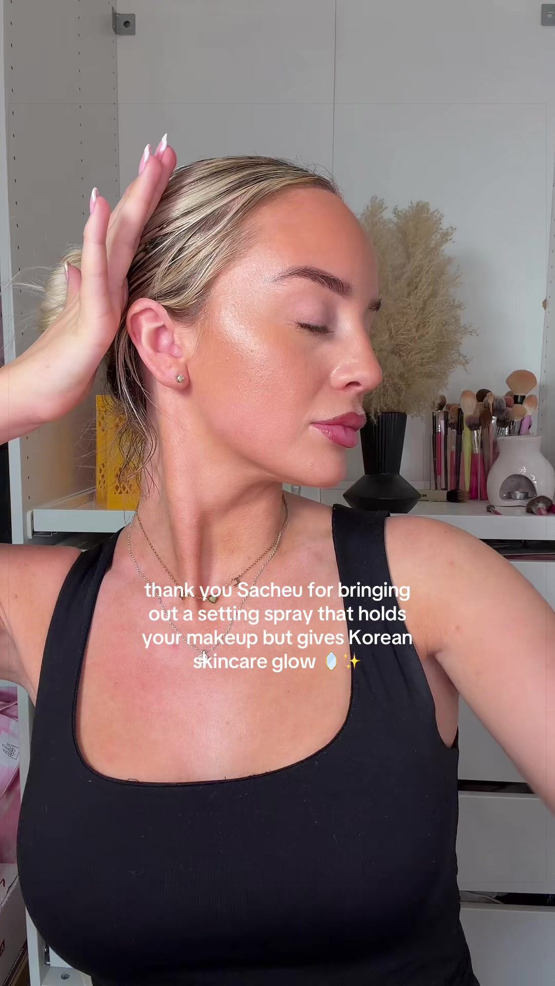 TikTok post by an influencer for Sacheu. Caption reads: gorgeous gorgeous gorgeous @SACHEU UK....