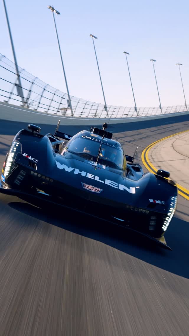 Instagram post by @imsa_racing for Cadillac. Caption reads: Being intimidated by the Whelen Cadillac....