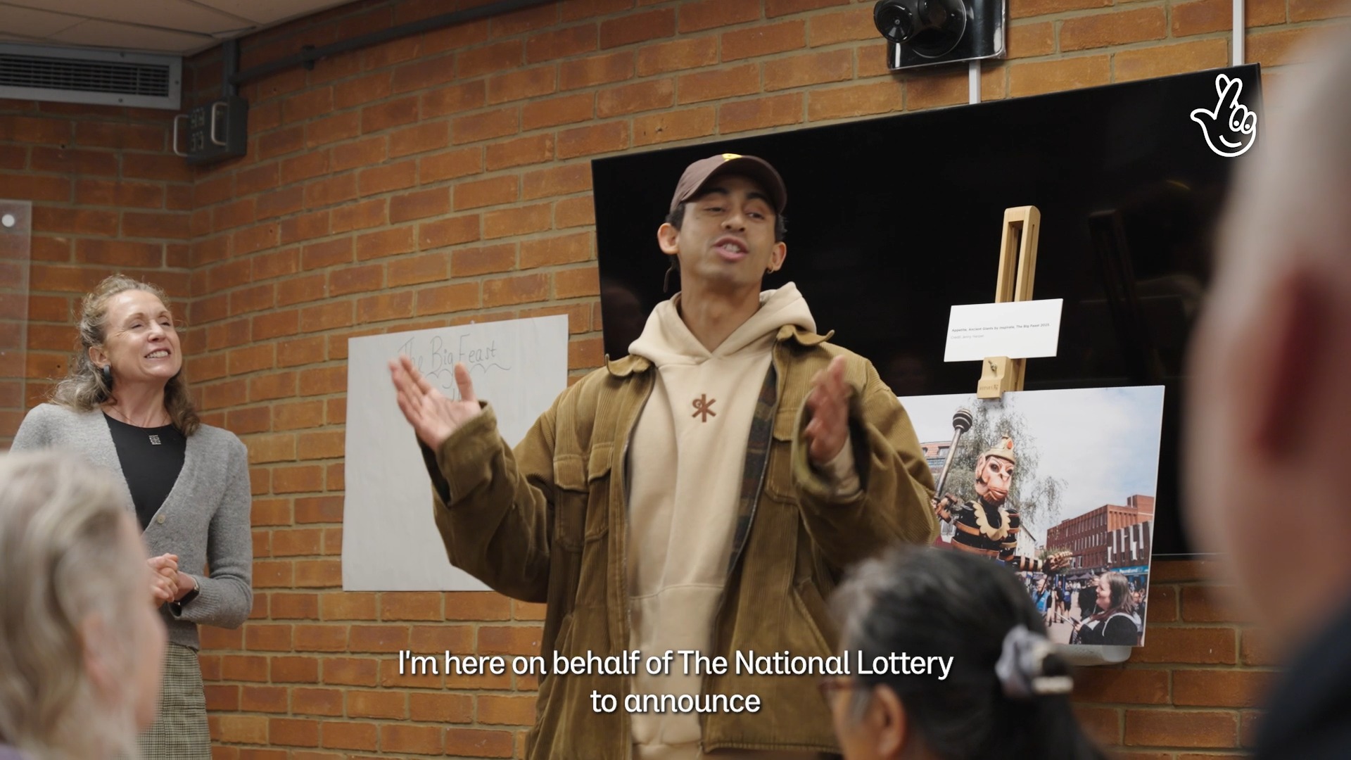 Instagram post by @aceagrams for National Lottery Good Causes. Caption reads: We were delighted to be joined by Jordan Stephens....