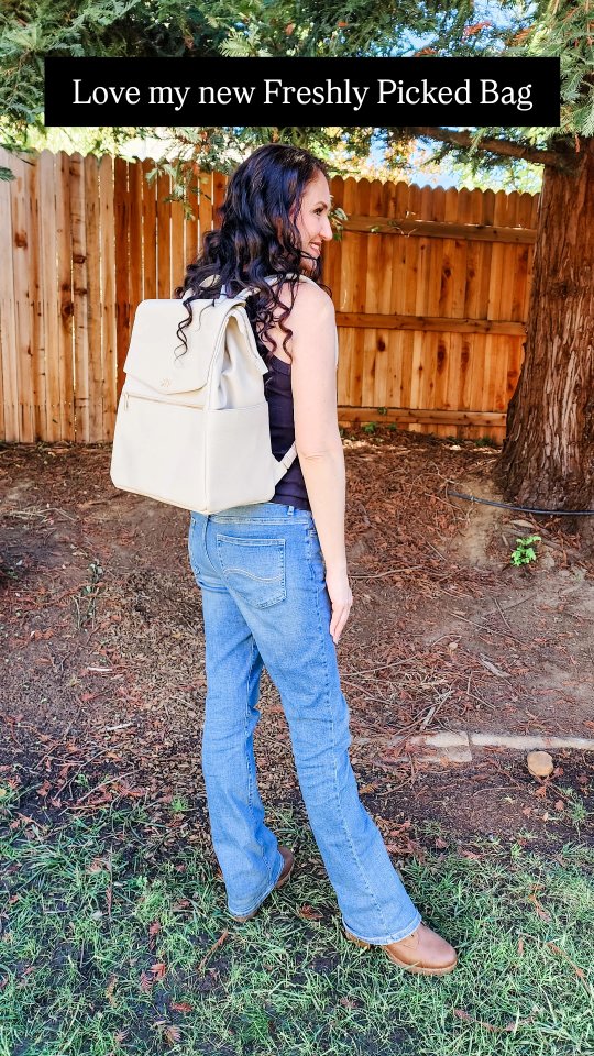 Instagram post by @theclassymamabear for Freshly Picked. Caption reads: [...] Classic Diaper Bag II in Birch from....