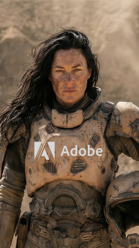 Instagram post by @heydin.ai for Adobe. Caption reads: [...] cleanup, compositing, and reframing. In....