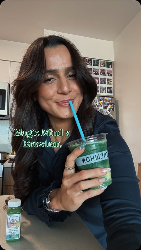 Instagram post by @sofiagshah for Magic Mind. Caption reads: [...] know how much I rely on my @magicmind shots....