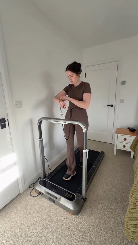 Instagram post by @jessicaannireland for WalkingPad. Caption reads: [...] when the weather isn’t on my side ✨🤍....