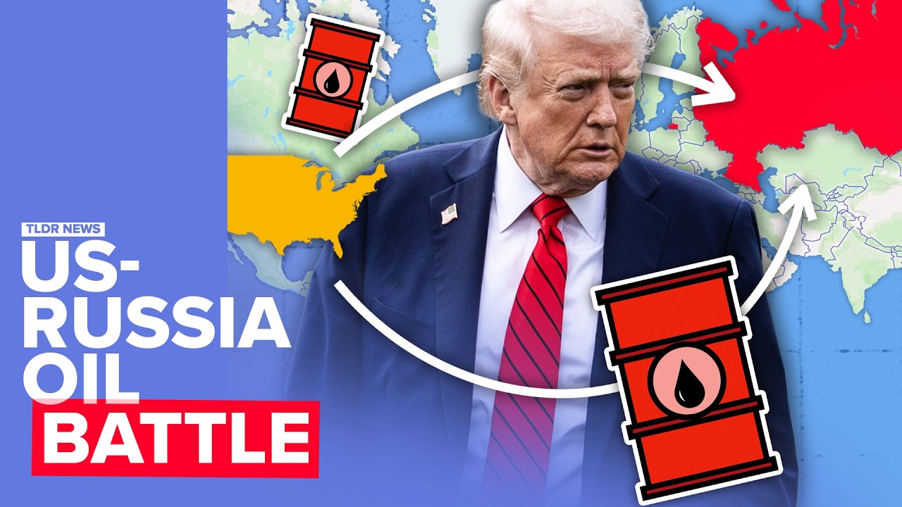 YouTube post by @TLDRnewsGLOBAL for Brilliant.org. Caption reads: Why Trump Is Going for Russia’s Oil Industry.