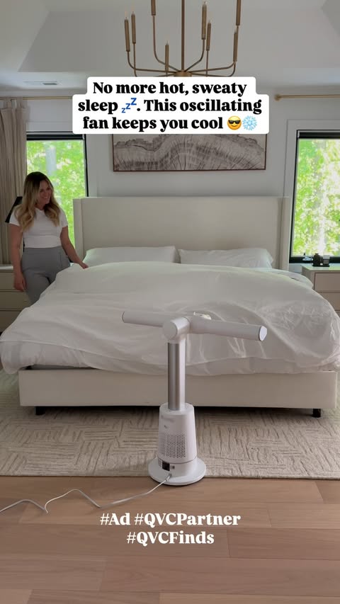 Instagram post by @windowsandwoods for QVC. Caption reads: #ad #QVCPartner #QVCFinds @qvc Stay cool [...].