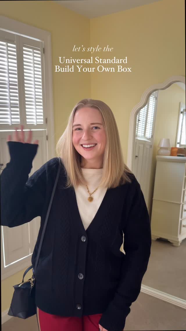 Instagram post by @morganrudge for Universal Standard. Caption reads: If you are looking for a Winter wardrobe refresh,....