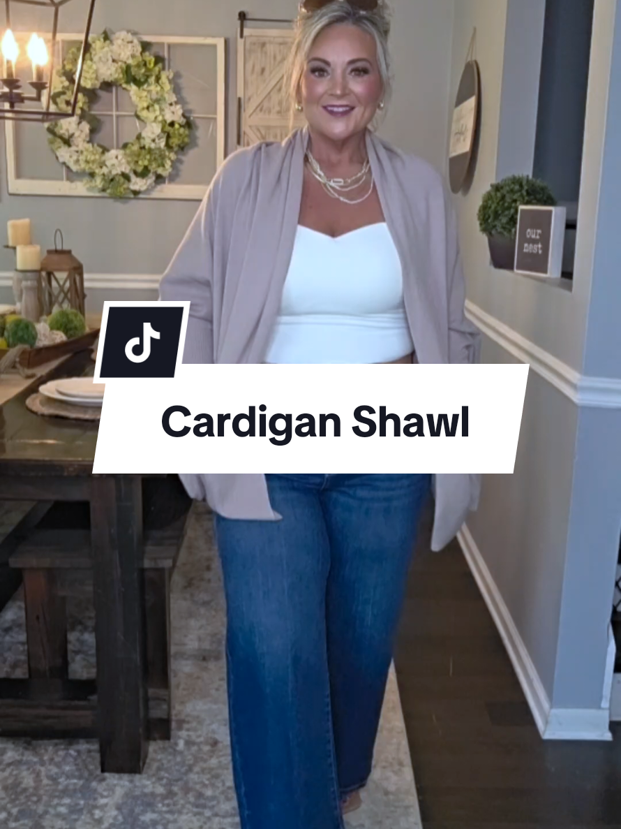 TikTok post by @markiewilliams5 for Fisace Shop. Caption reads: This cardigan is cozy,easy to layer, and the....