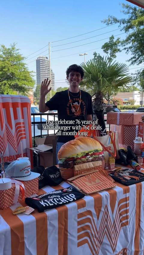 Instagram post by @atllovesmo for Whataburger. Caption reads: @Whataburger is celebrating 76 years, so naturally....