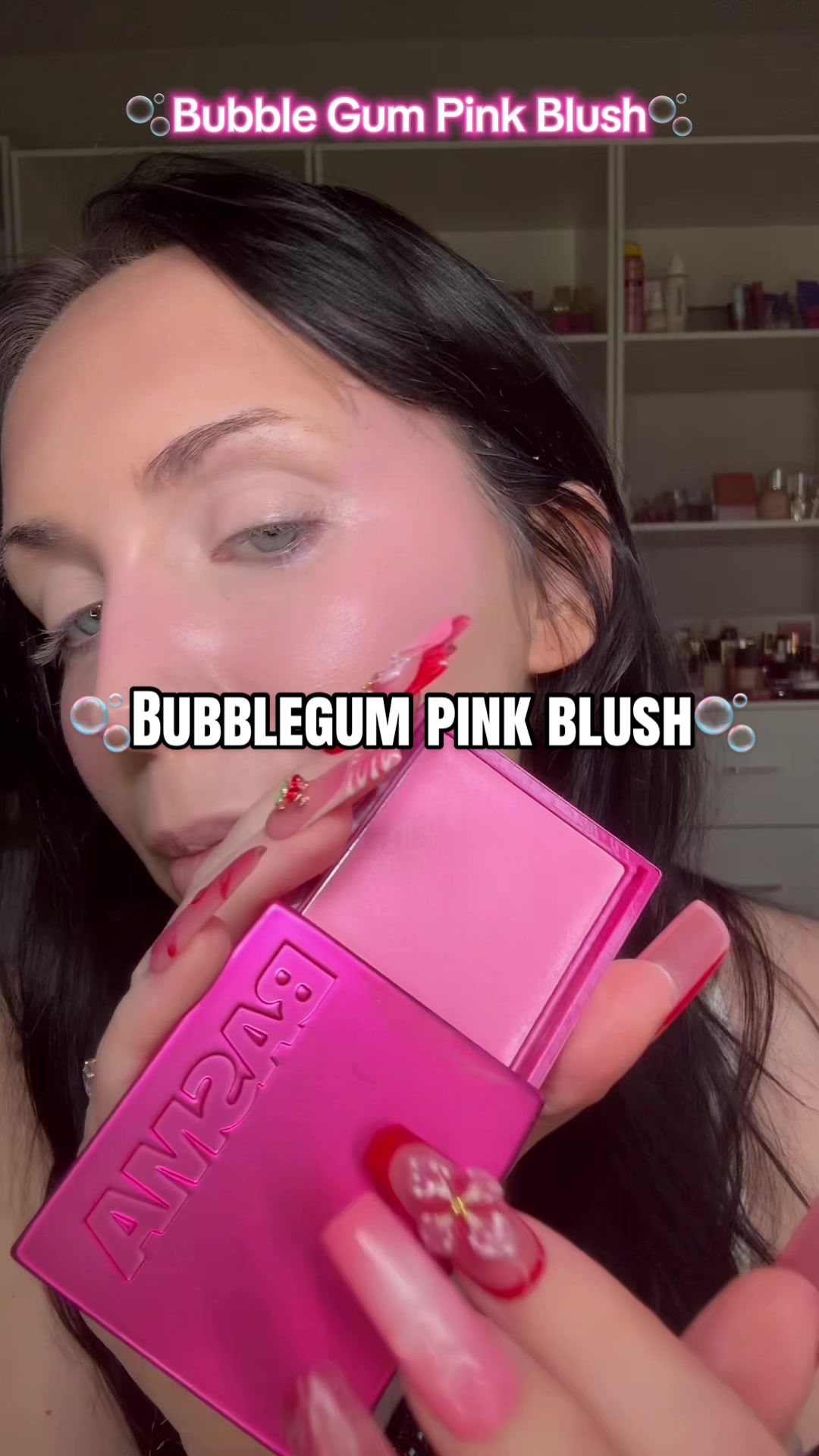 TikTok post by @bishuwish for BASMA Beauty. Caption reads: [...] of this blush is brilliant too @BASMA Beauty....