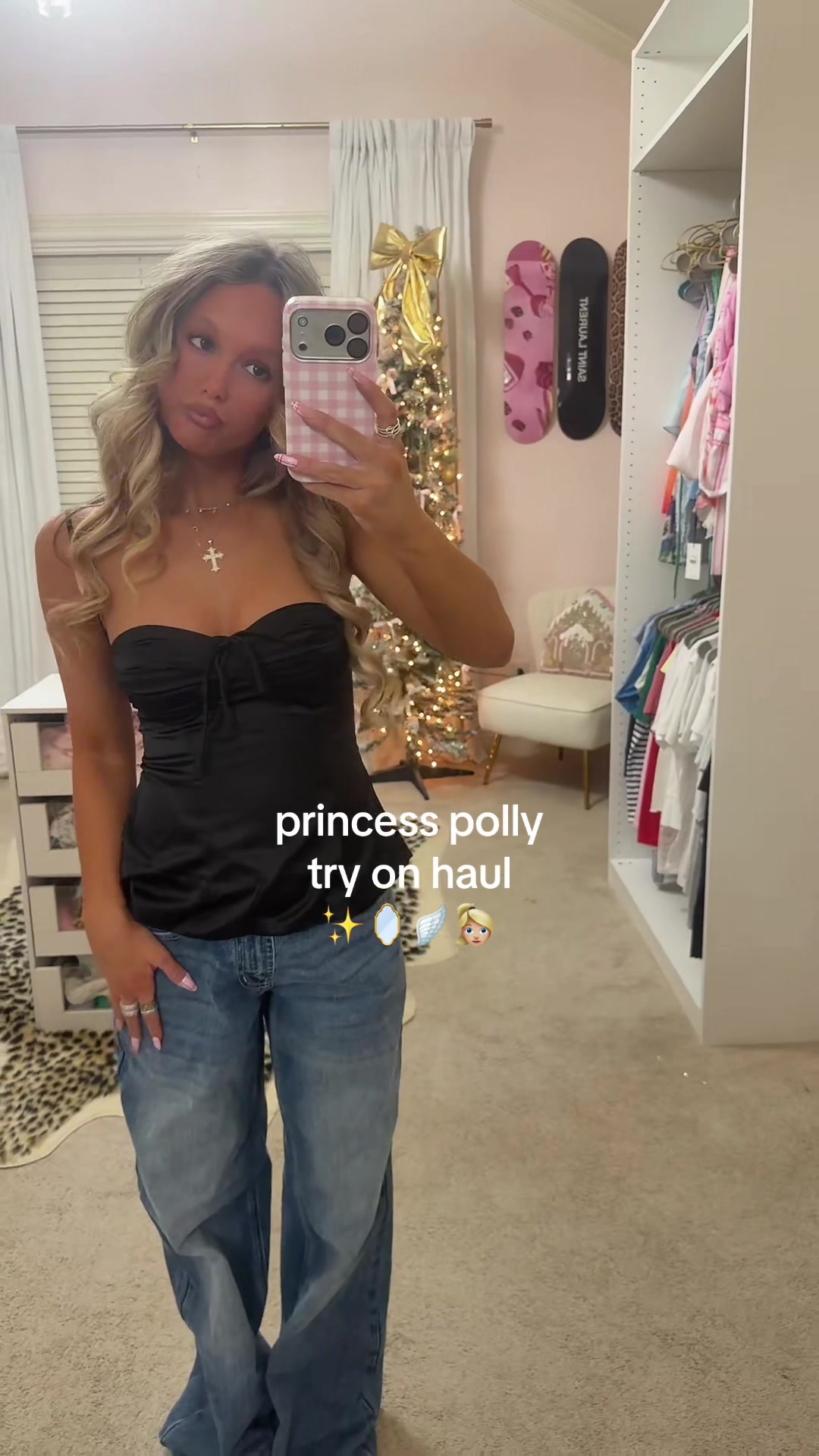TikTok post by @cowgirlgoldfish for Princess Polly. Caption reads: use code LIV20✨✨ @Princess Polly #princesspolly....