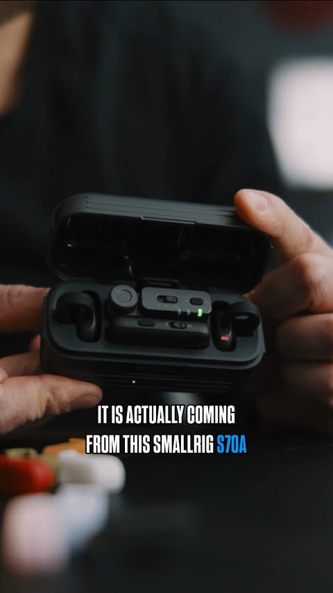 Instagram post by @letmeshowyou.vu for SmallRig. Caption reads: Smallrig S70A Wireless Mic Link in bio! [...].