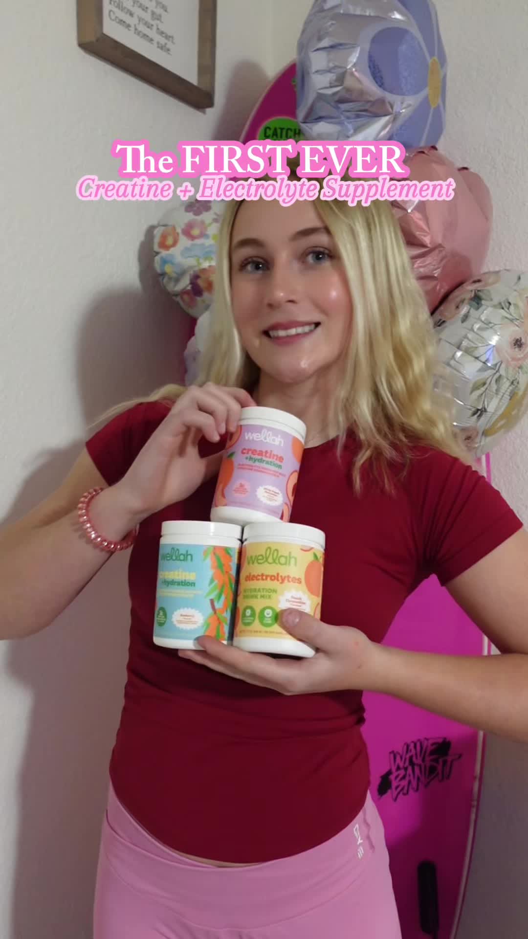 TikTok post by @charleyfit for Wellah Nutrition. Caption reads: [...] it down below for you girls! @Wellah....