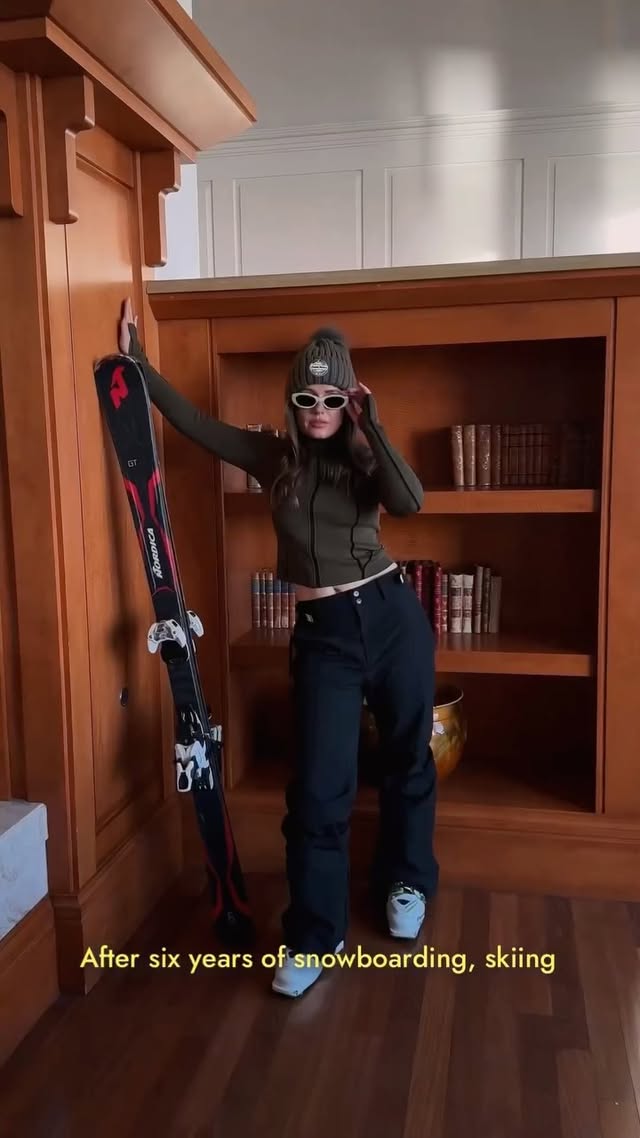 Instagram post by @kuleshova for MISS SIXTY. Caption reads: [...] my skiing experience, exploring MISS SIXTY....