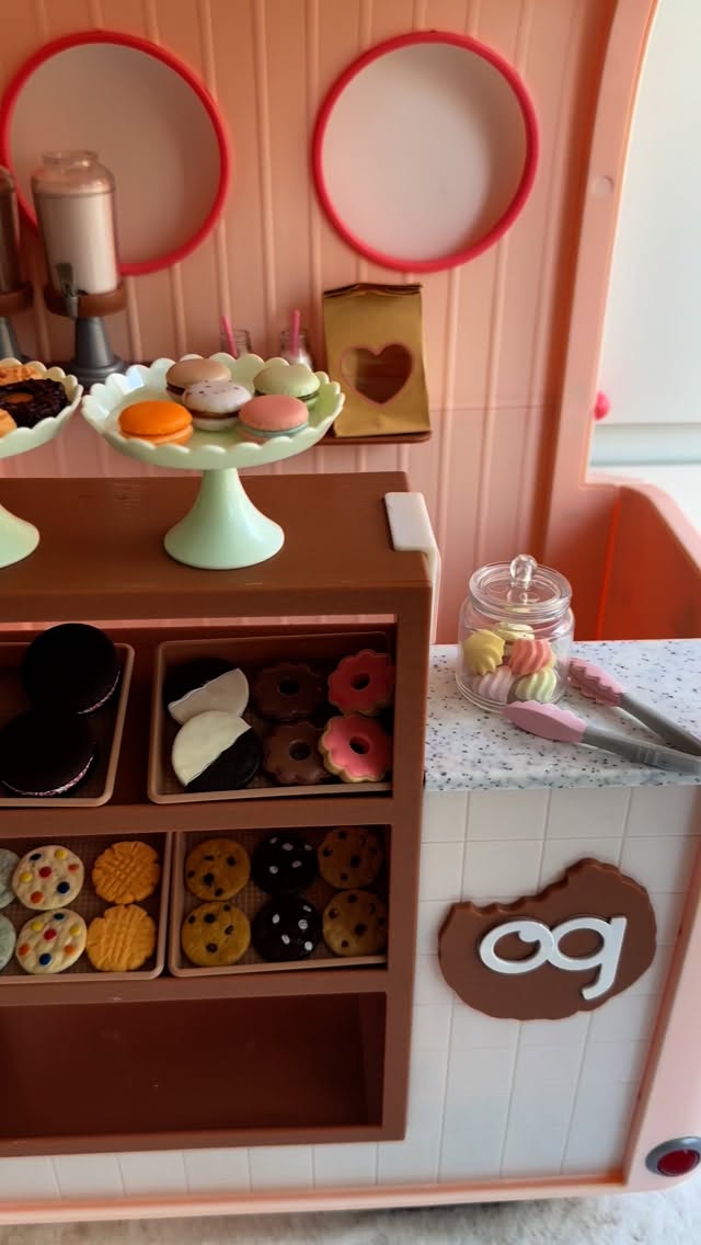 Instagram post by @defintiely for Our Generation Dolls. Caption reads: Setting up the Chip Chip Hooray Cookie Scooter by....