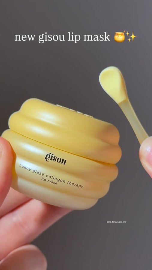 Instagram post by @slavianaglow for Gisou. Caption reads: this new mask glides like butter 👀🧈

@gisou....