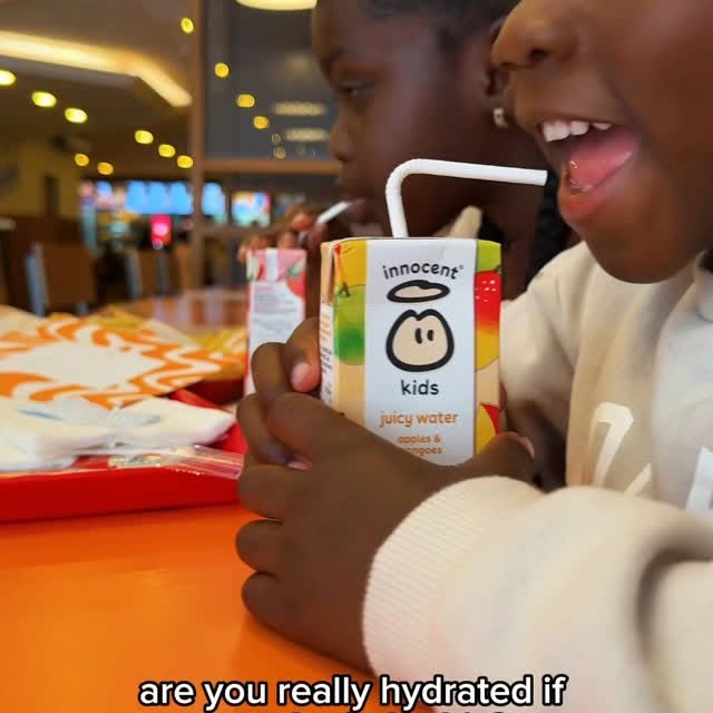 Instagram post by @thepelofamily for Innocent Drinks. Caption reads: ad THE juice that lives rent free in their heads....
