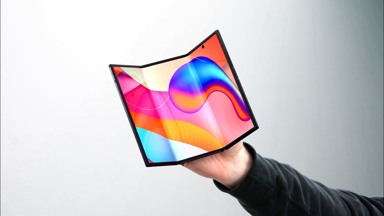 YouTube post by @unboxtherapy for ExpressVPN. Caption reads: Samsung Galaxy Z TriFold Unboxing.