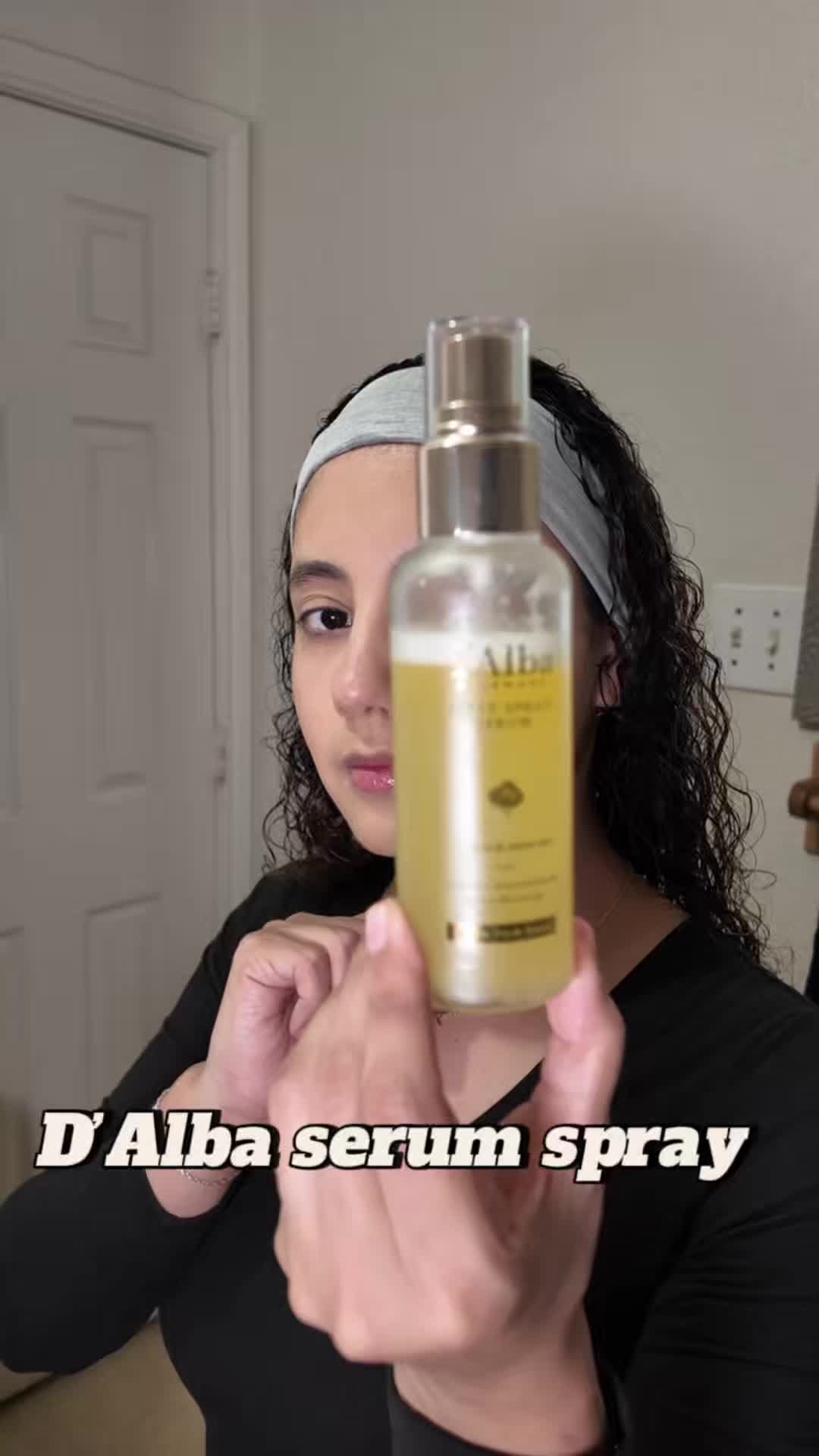 TikTok post by @isabelillingworth for d’Alba. Caption reads: [...] If you see me glowing… it’s this ✨💦. D’Alba....