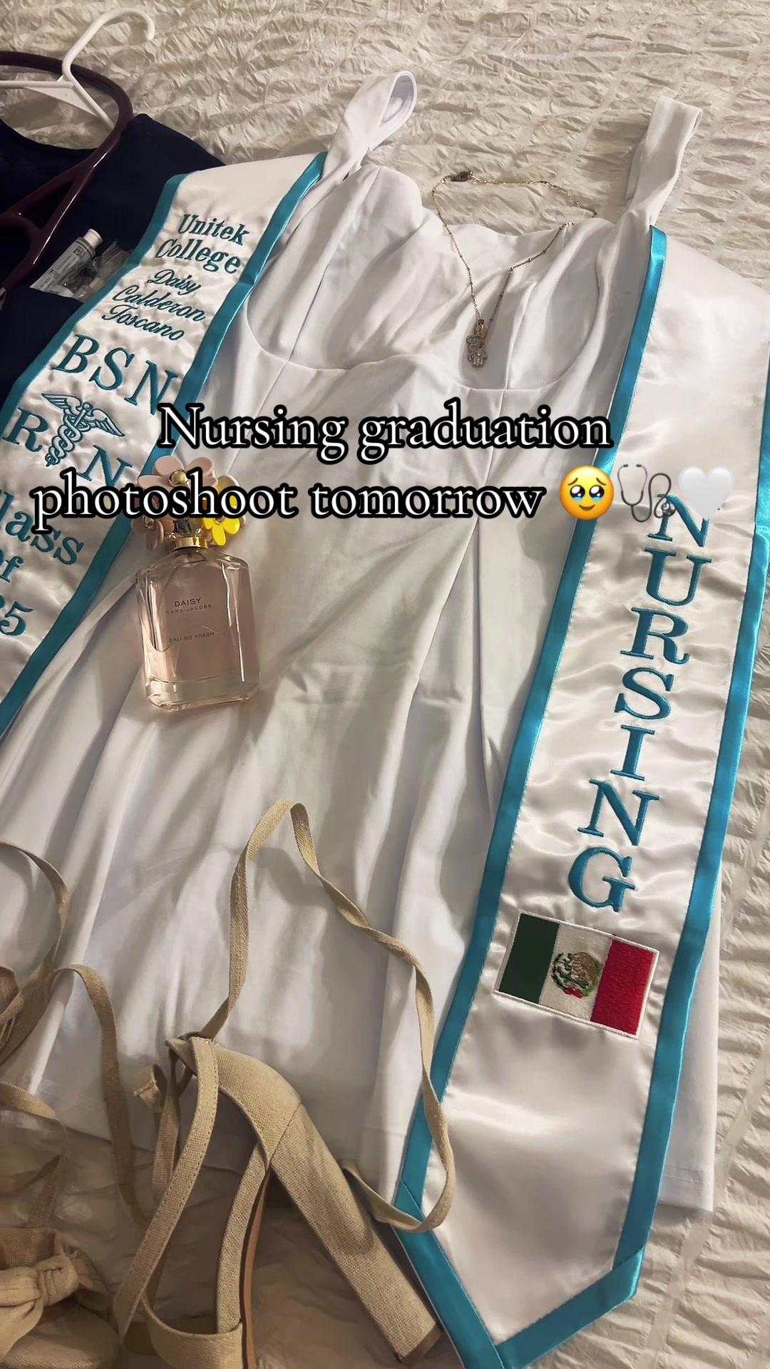 TikTok post by @dayzee_dukes for Marc Jacobs Fragrances. Caption reads: I shed a little tear setting this up 🥹. 3 long &....