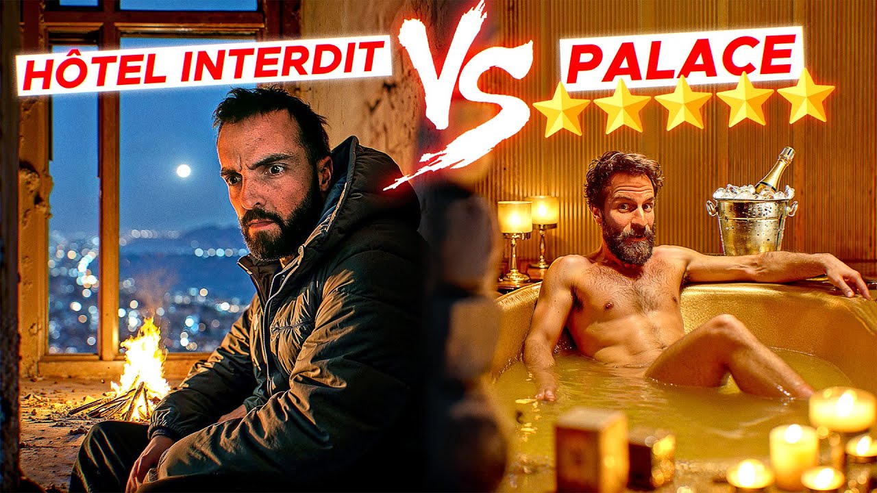 YouTube post by @HitTheRoad for IPLN. Caption reads: ABANDONED PALACE vs 5 STAR PALACE (worst night)....