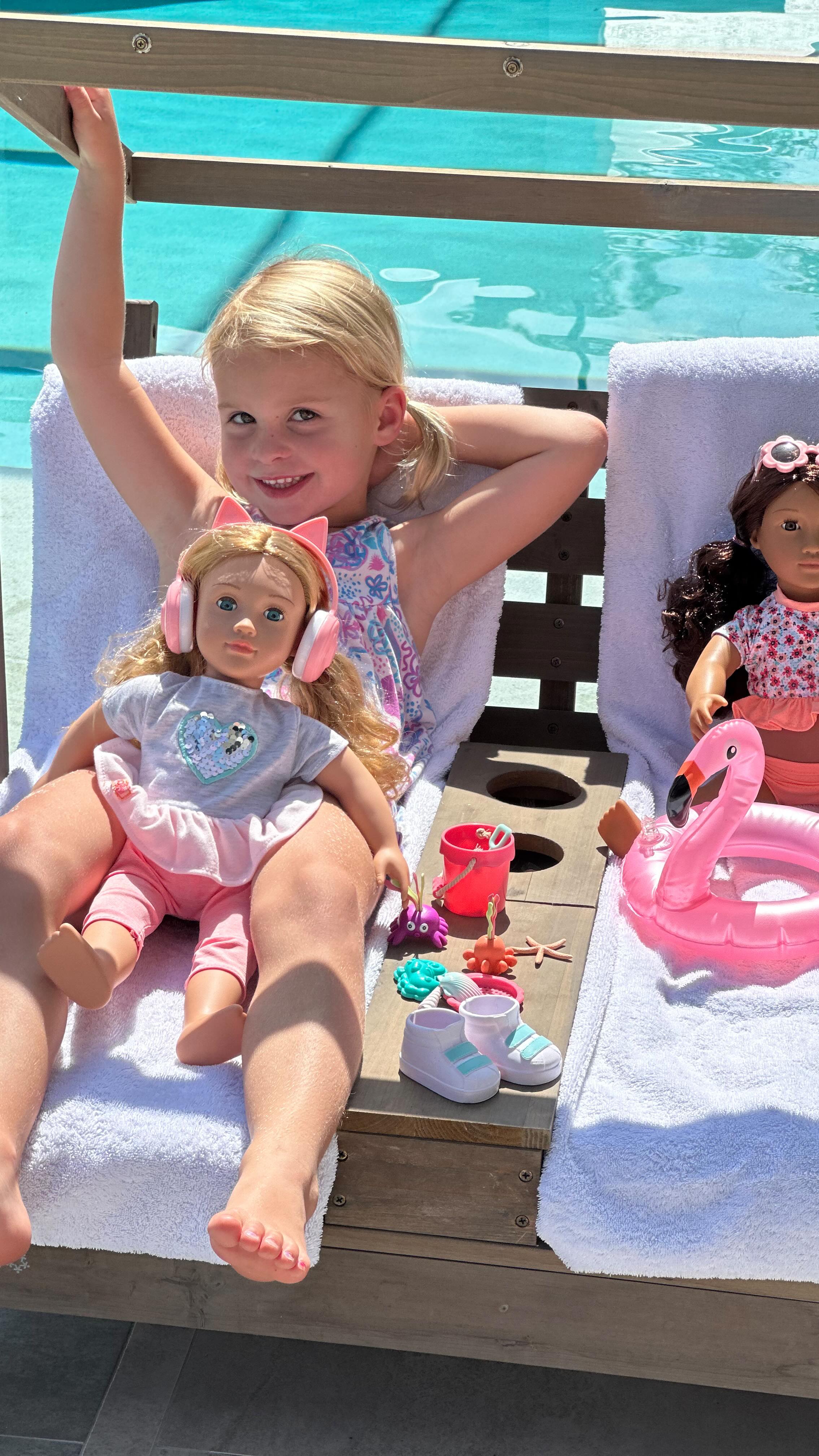 Instagram post by @sweet_sailorshay for Our Generation Dolls. Caption reads: Leveling up our summer fun with Our Generation....