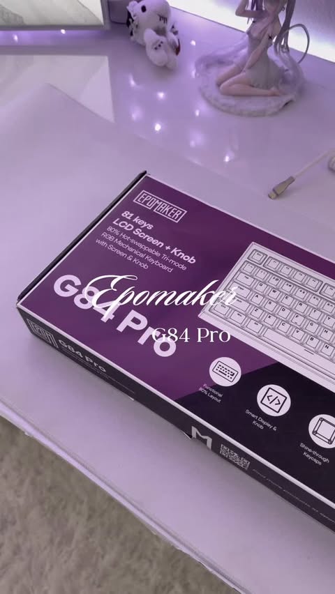 Instagram post by @fleuriisx for Epomaker. Caption reads: ೃ༄ Epomaker G84 Pro˚◞♡ ⃗ . . Thank you [...].
