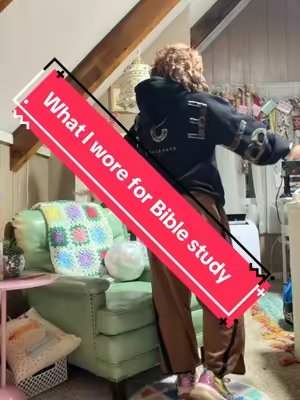 TikTok post by @bridgette_henderson for God's Love Overcomes. Caption reads: What I wore to Bible study Wednesday night 🤎🖤✨....