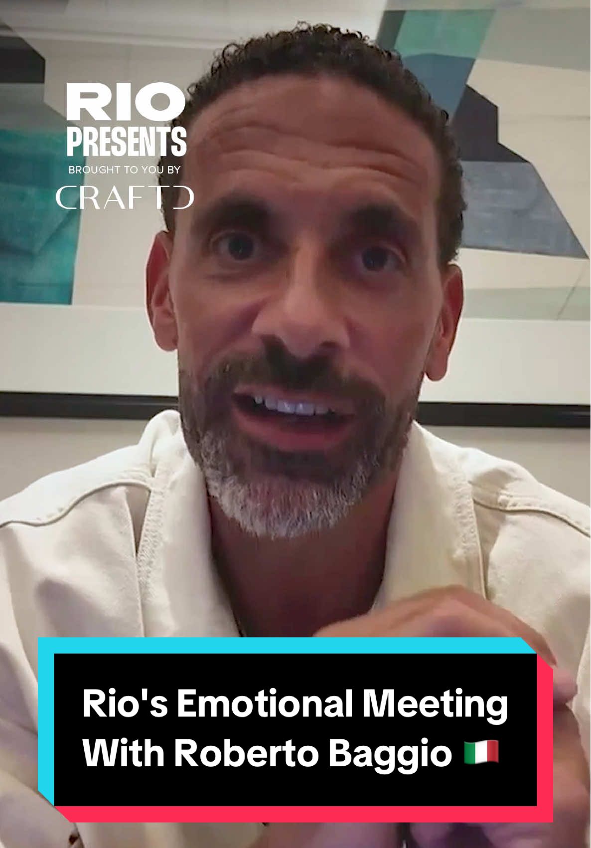 TikTok post by @rioferdinandpresents for Craftd London. Caption reads: 🗣️ "One of the most revered people where I'm....
