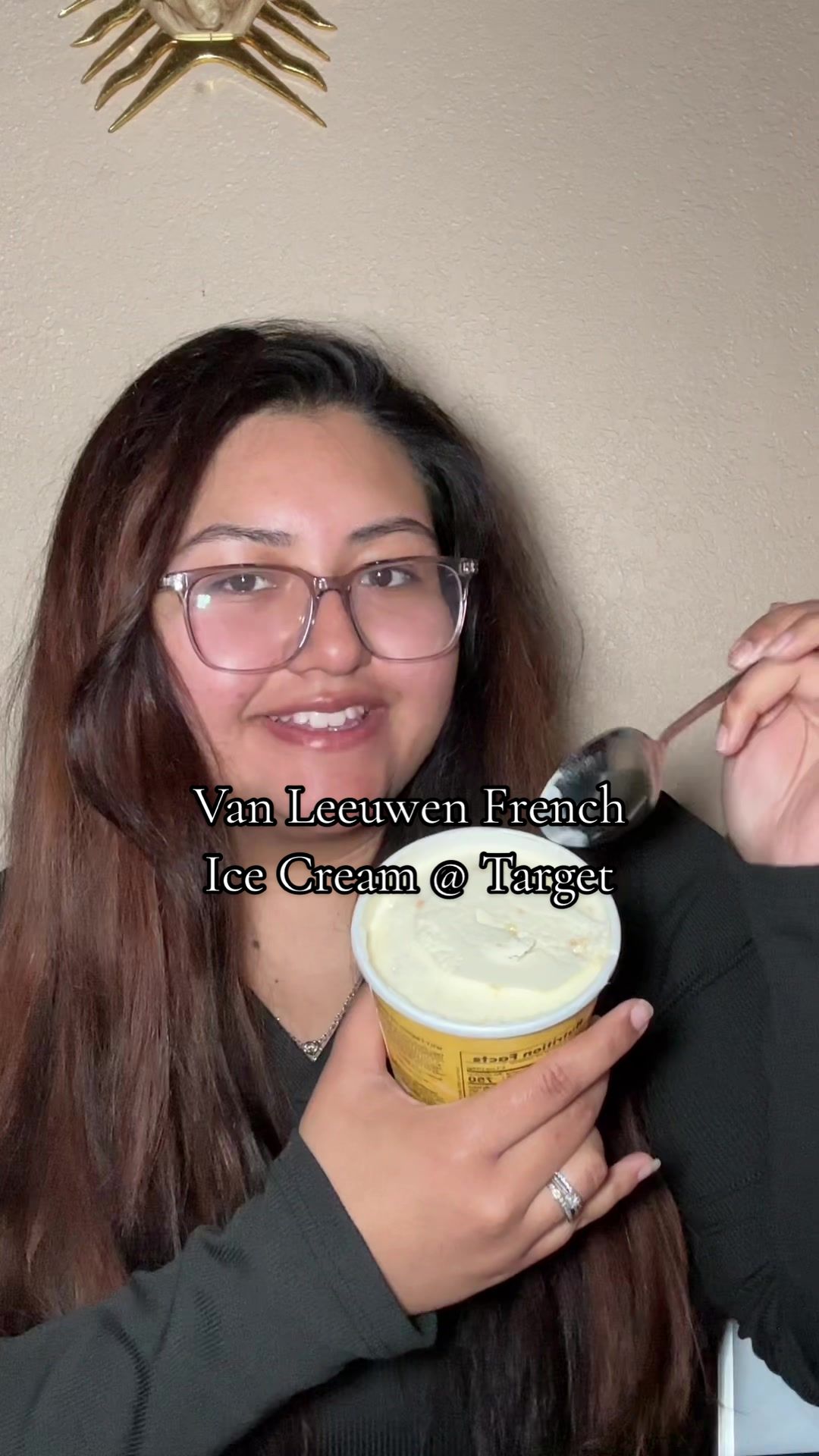 TikTok post by @la.maria777 for Van Leeuwen Ice Cream. Caption reads: Taste tested @Van Leeuwen Ice Cream honeycomb....