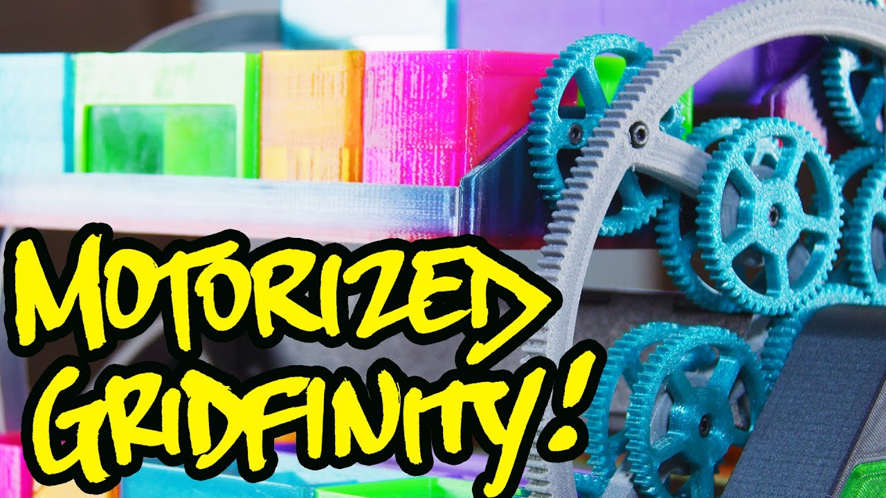 YouTube post by @ZackFreedman for Thingiverse. Caption reads: The Most INSANE Gridfinity You Can Print.