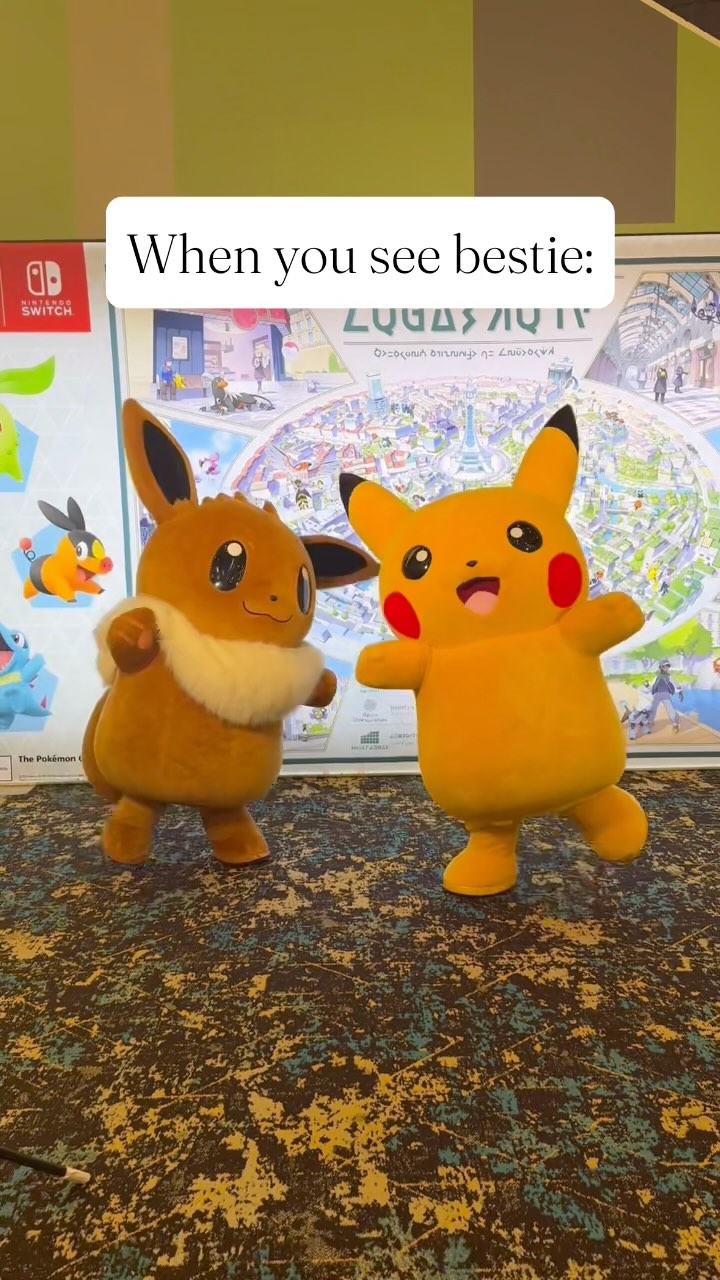 Instagram post by @playpokemon for Nintendo. Caption reads: Tag your bestie! @playpokemon 💖 #PokemonNAIC.