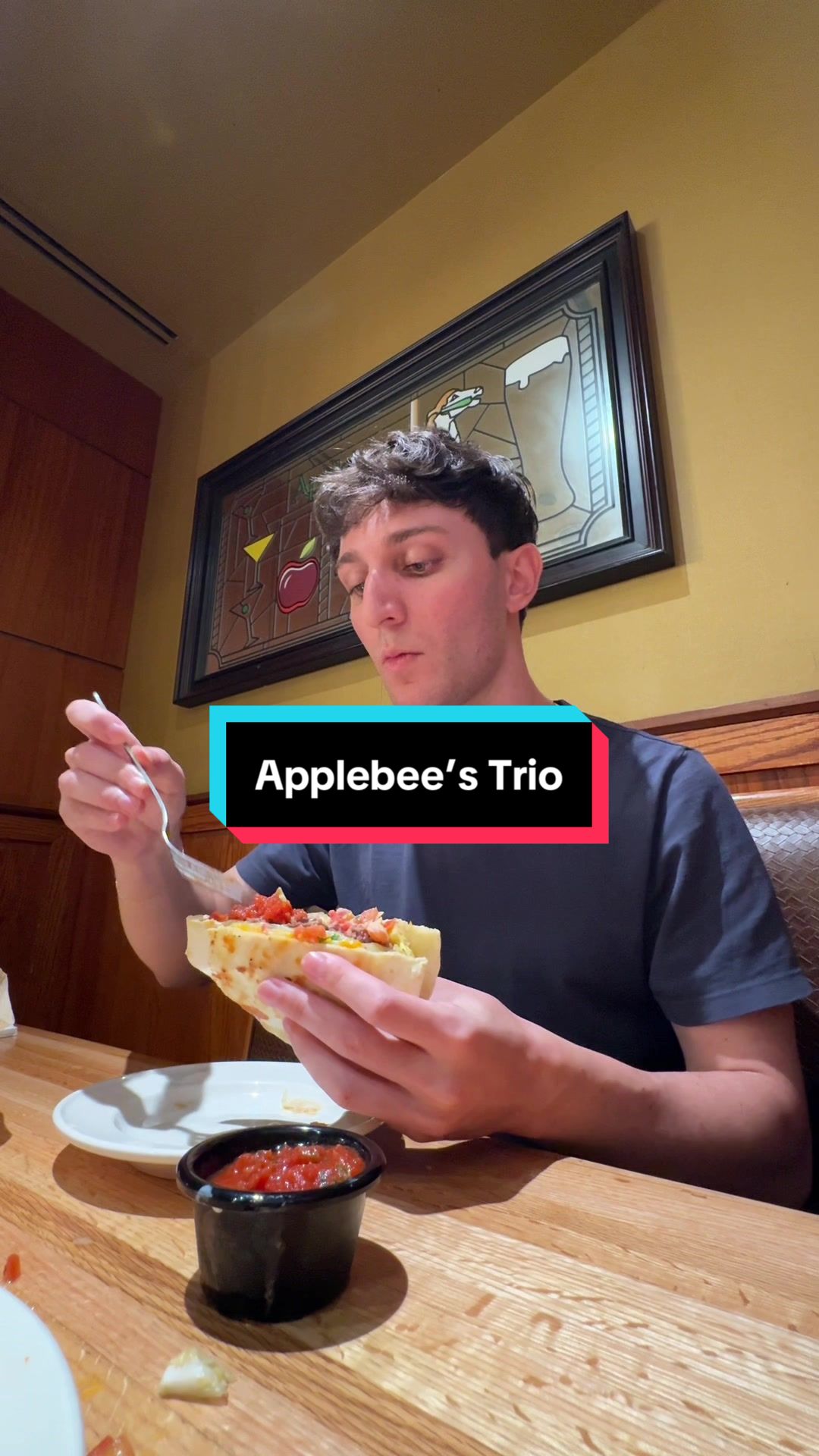 TikTok post by @mutammara for Applebee's. Caption reads: #ad SO MANY possible appetizer + sauce combos… and....