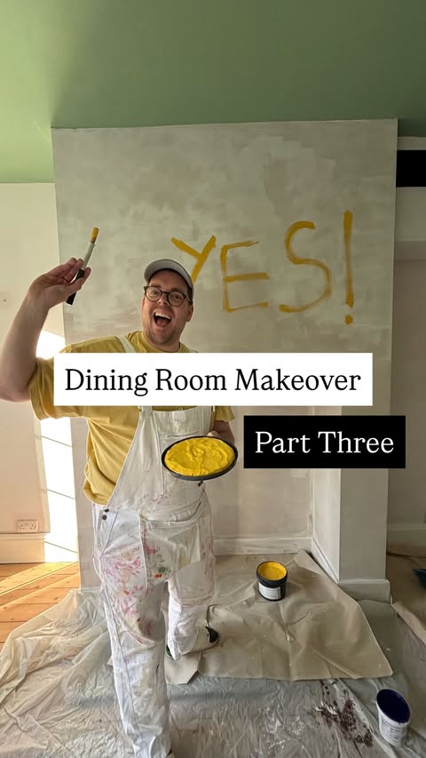 Instagram post by @hattathome for YesColours. Caption reads: DINING ROOM MAKEOVER PART THREE! 

YUP, the yellow....