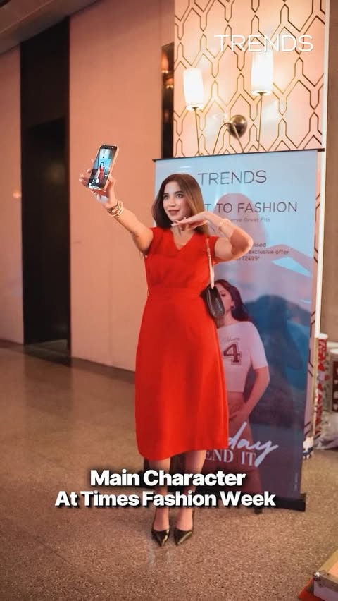 Instagram post by @iambhavyamonga for Reliance Trends. Caption reads: The energy, the glam, the runway — everything at....
