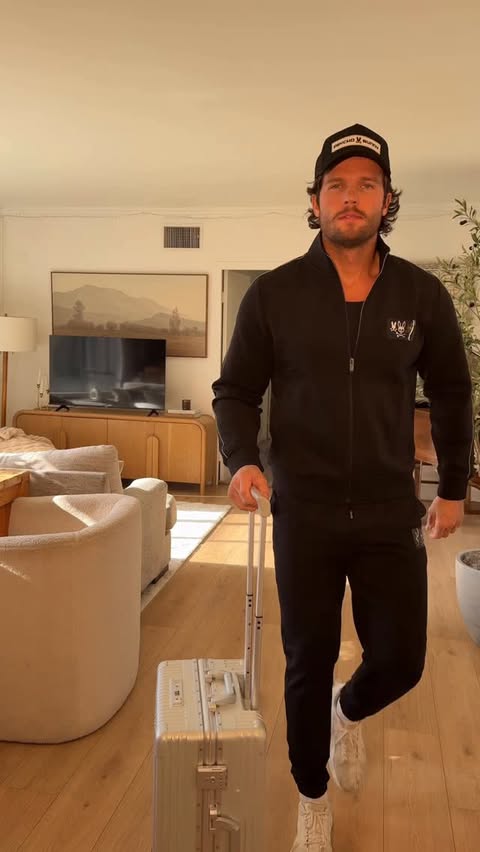 Instagram post by @jacob_fowler_ for Psycho Bunny. Caption reads: If I’m flying, I’m wearing this @psychobunny 🐰✈️....