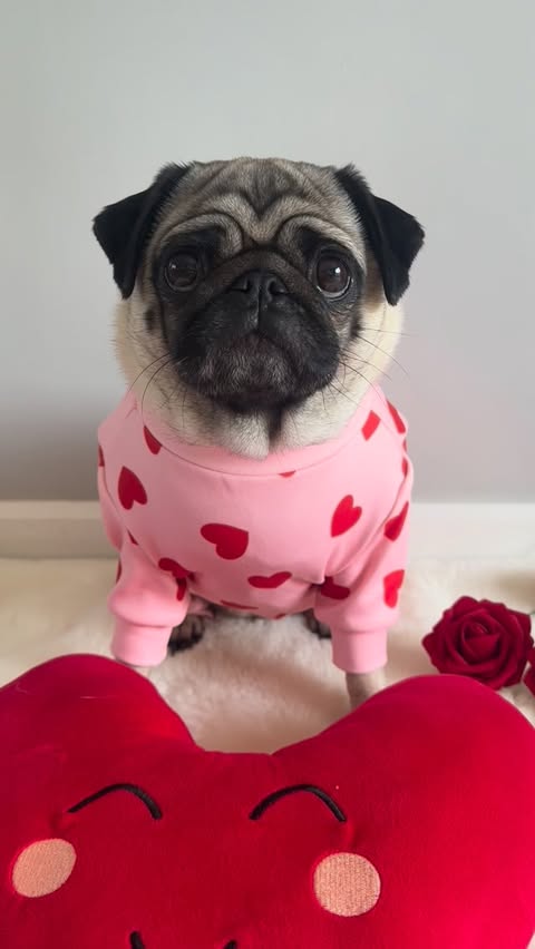 Instagram post by @cookiethepug.2021 for Spark Paws. Caption reads: [...] for love month with my new....