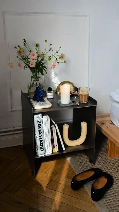 Instagram post by @casa.anaclara for Westwing. Caption reads: [...] stainless steel bedside table from....