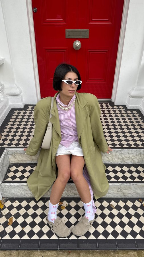 Instagram post by @silvanaruiu for Office Shoes. Caption reads: Matching my #birkenstock to my outfits....