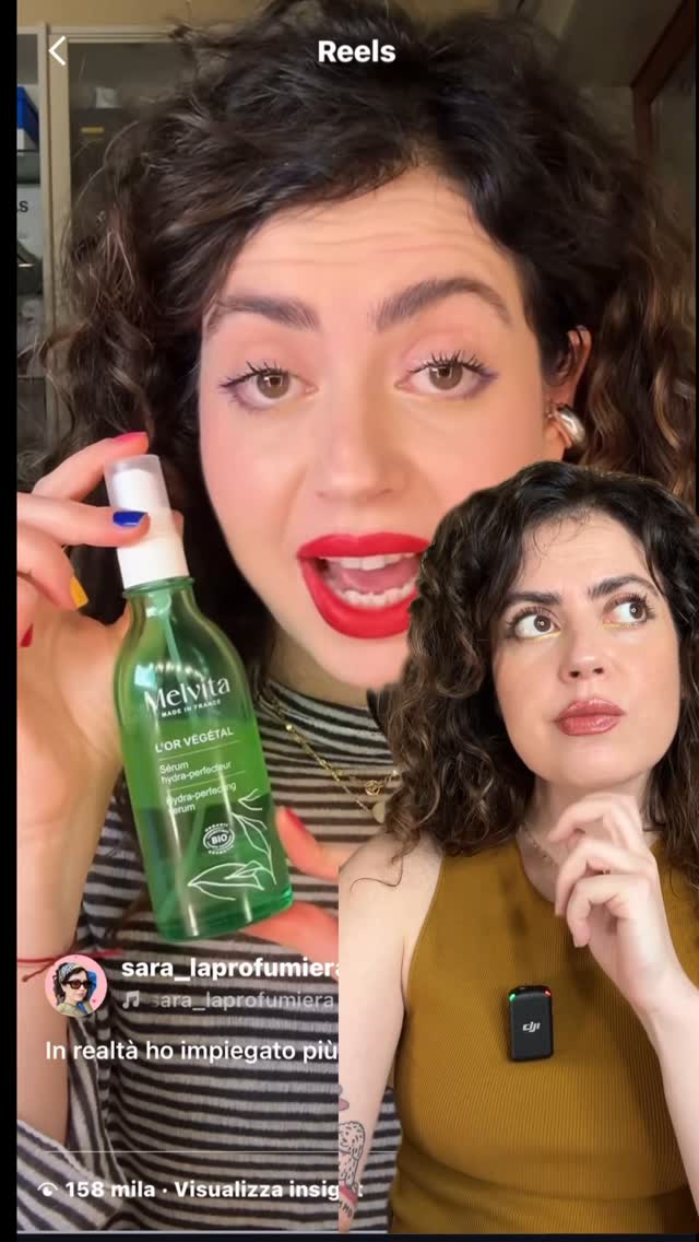 Instagram post by @sara_laprofumiera for Melvita. Caption reads: Gli oli della linea Les Ors di @melvita.italia....