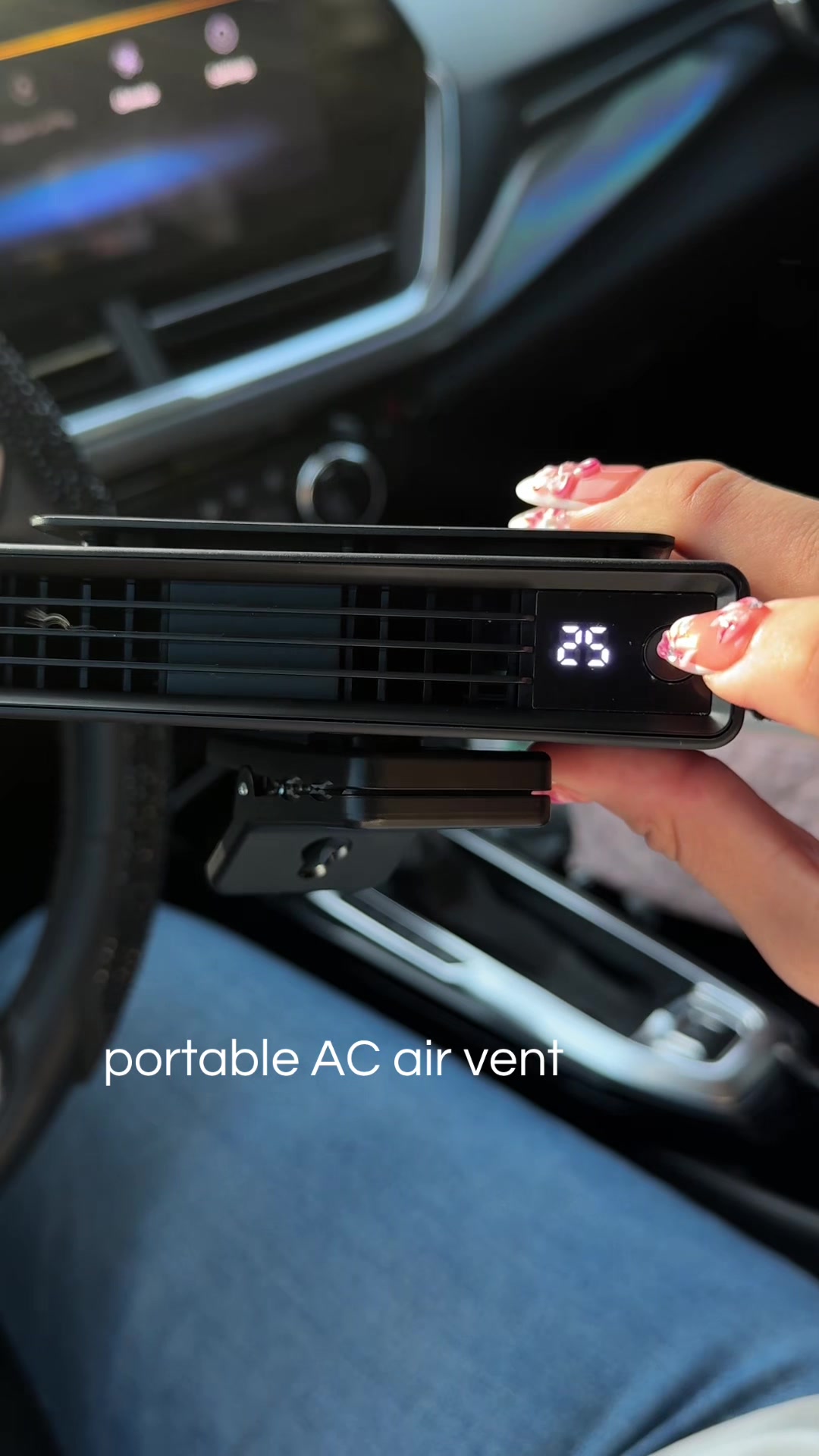 TikTok post by @yurizsel for JoyTutus. Caption reads: @Joytutus VehPartPro #carventclip #portablefan....