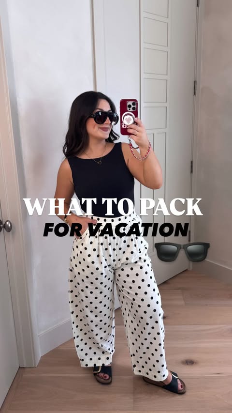 Instagram post by @mimipluswill for SOJOS EYEWEAR. Caption reads: What to pack for vacation featuring the cutest....