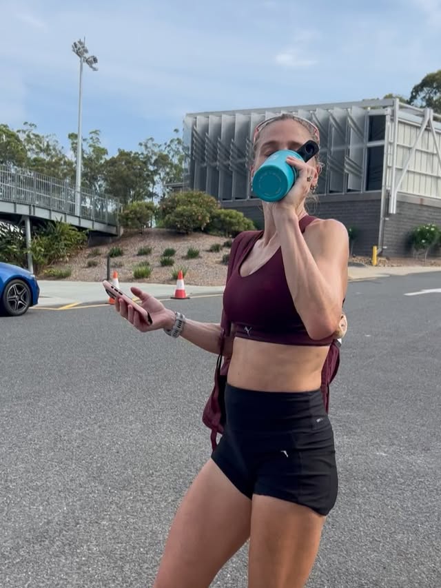 Instagram post by @gengen_lacaze for True Protein. Caption reads: Stay hydrated Brisbane. @trueprotein 🥵 We are....