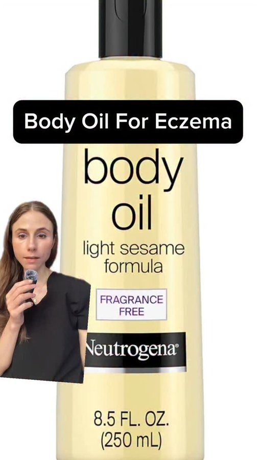 Instagram post by @drdrayzday for Neutrogena. Caption reads: Dermatologist Explains How to Use Body Oil....