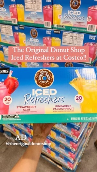 Instagram post by an influencer for Keurig. Caption reads: #ad @theoriginaldonutshop just launched New Iced....