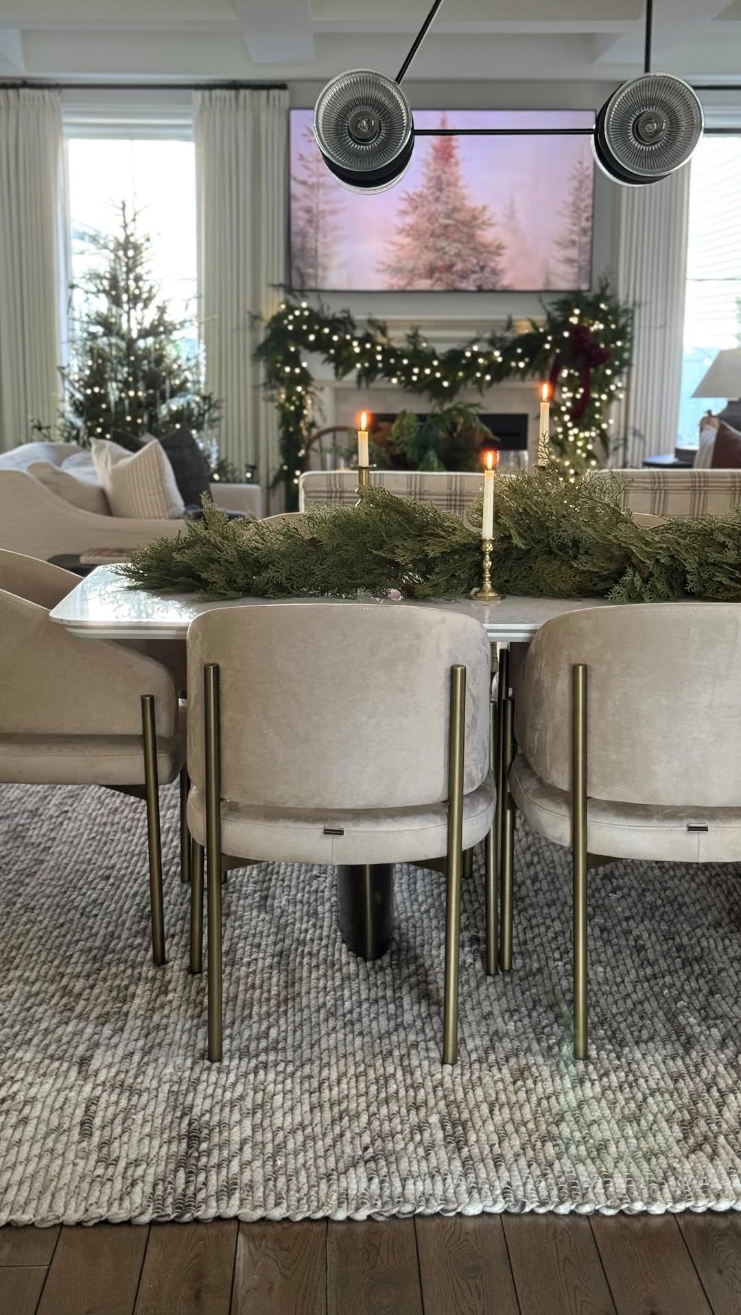 Instagram post by @salinamariahome for Rugs USA. Caption reads: Cozy season is officially here 🌲 #ad the new....
