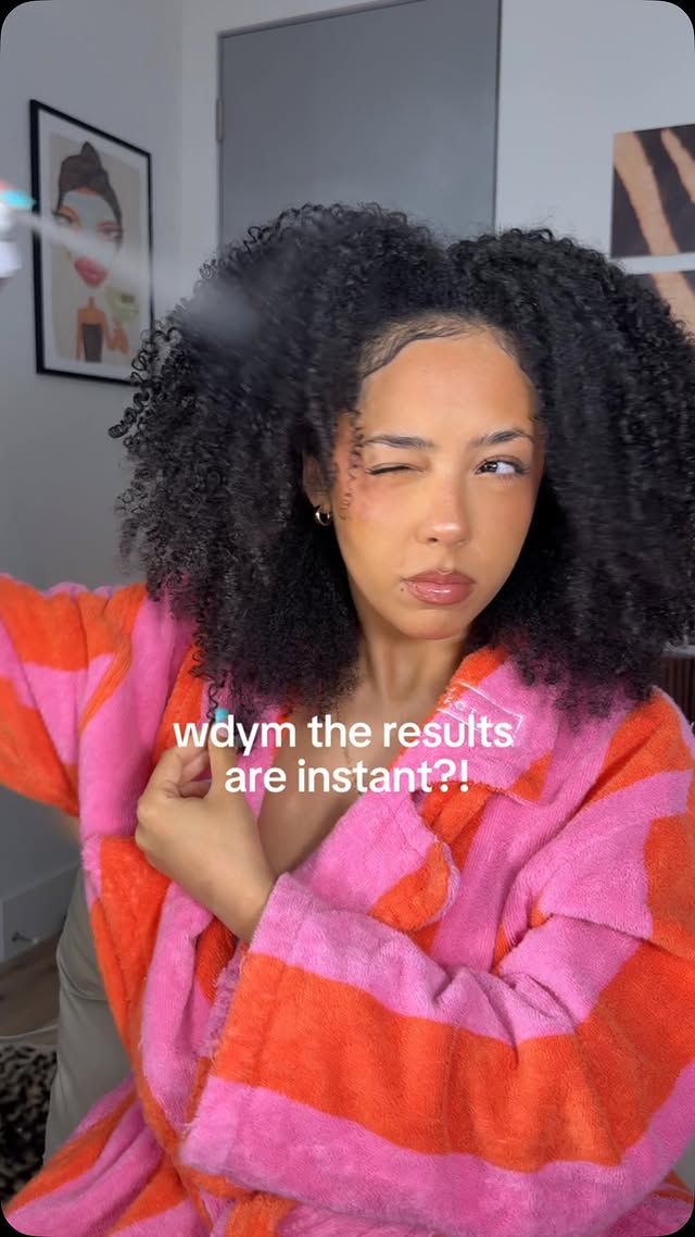 Instagram post by @alexabeckford for IGK Hair. Caption reads: [...] to revive an old wash n go 🙂‍↕️ @igkhair....