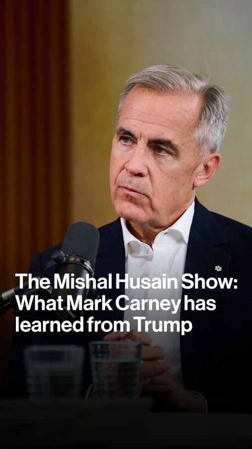 Instagram post by @mishalhusain for Bloomberg. Caption reads: Has Mark Carney learned anything from Donald....