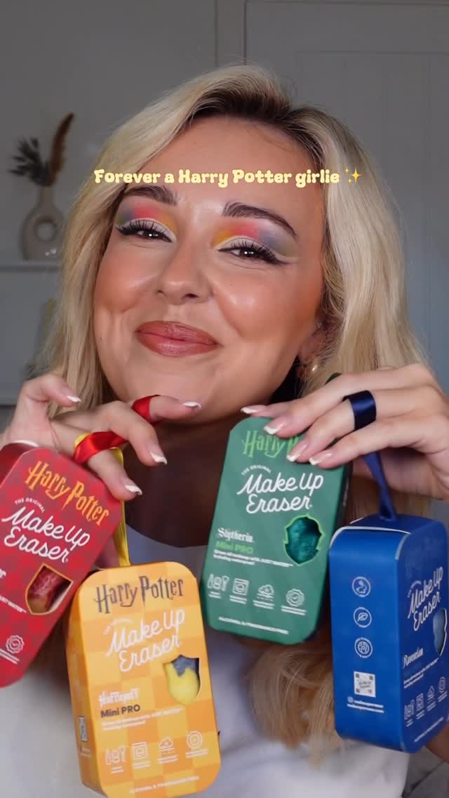 Instagram post by @sydneypurl for MakeUp Eraser. Caption reads: The absolute cutest limited edition Harry Potter....