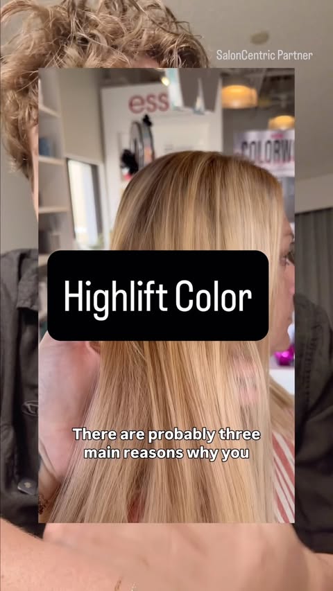 Instagram post by @blakereedevans for SalonCentric. Caption reads: [...] Anti-Brass High-Lifts. Available at....