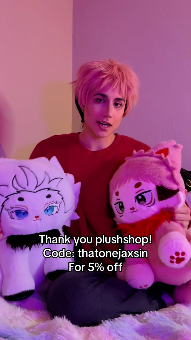 Instagram post by @thatonejaxsin for Plushshop. Caption reads: 🌟 Thank you so much to @plushshopoffical....